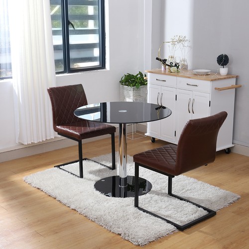 90cm black round - black, tempered