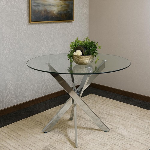 Round glass dining - glass,