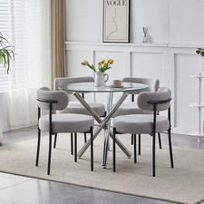 Round Glass Dining Table with