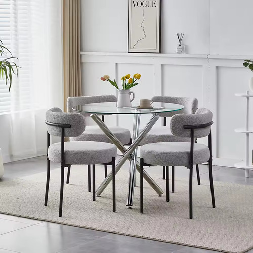 Round glass dining - dining, table