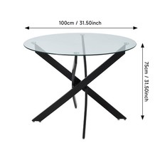 Round Glass Dining Table 80 /