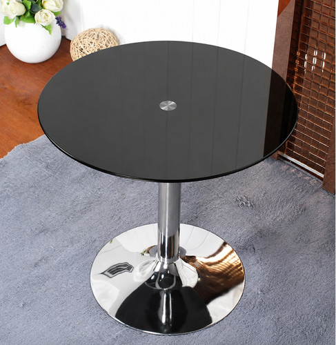 Small glass dining table - small, black