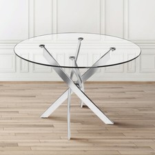 Round Glass Dining Table with