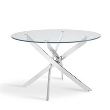 Clear Glass Round Dining Table