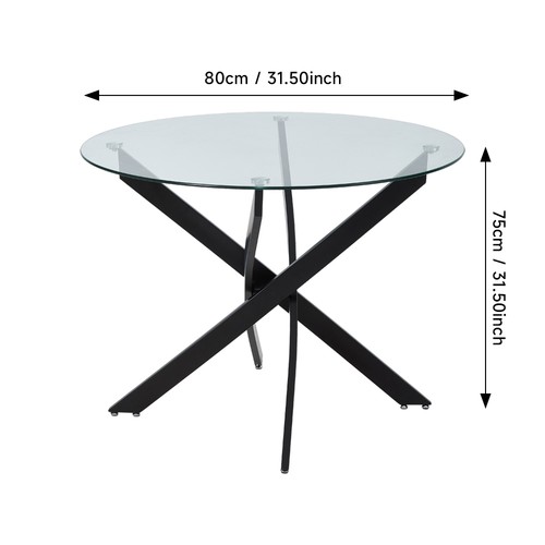 Tempered glass dining table - tempered,