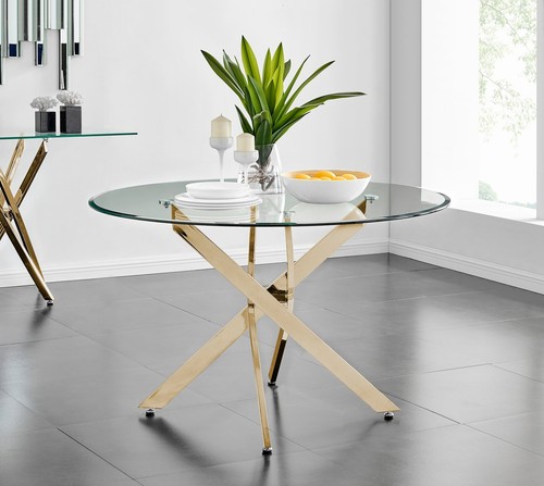 Novara gold large round - round, glass