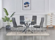 Dining Table Set Round Glass