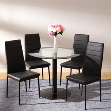 Round Glass Dining Set Kitchen