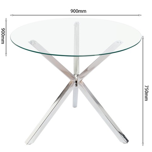 Round dining table - round, tempered