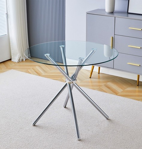 Dining table 90cm glass - dining,