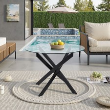 80CM Glass Dining Table