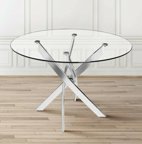 100cm round glass - 4, seater