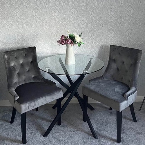 Small round glass dining table - dining,