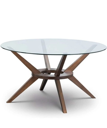 Round walnut dining table - walnut,
